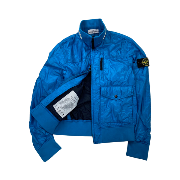 Stone Island Blue Tyveck Micro Rip Stop Bomber Jacket