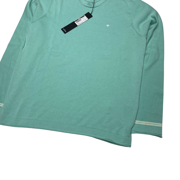 Stone Island Marina Turquoise Embroidered Logo Crewneck