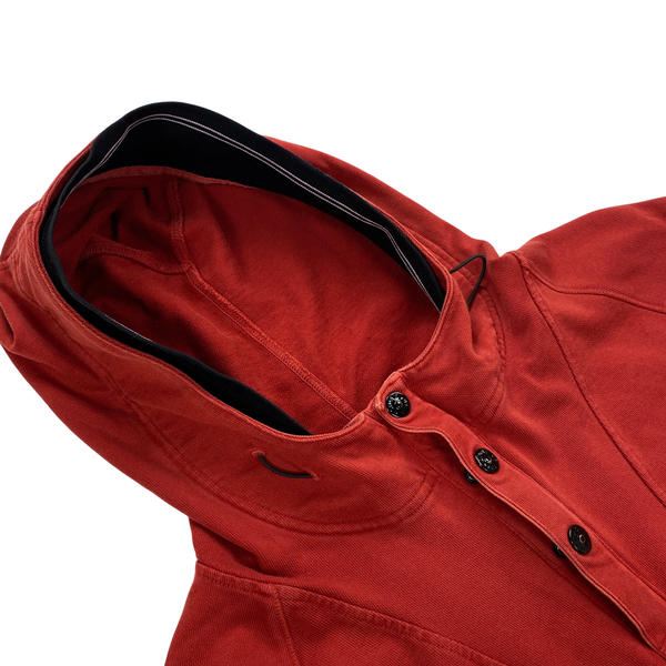 Stone Island 2010 Red Cotton Pullover Hoodie