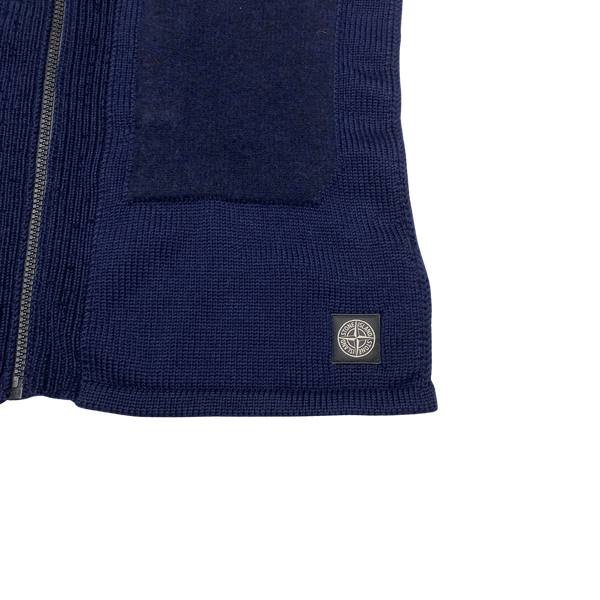 Stone Island Mixed Yarn Navy Pocketed Scarf