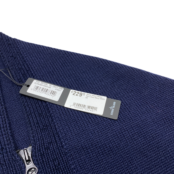 Stone Island Mixed Yarn Navy Pocketed Scarf