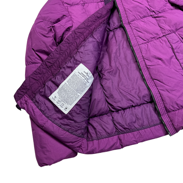Stone Island 2018 Purple Down Filled Crinkle Puffer Jacket - Large