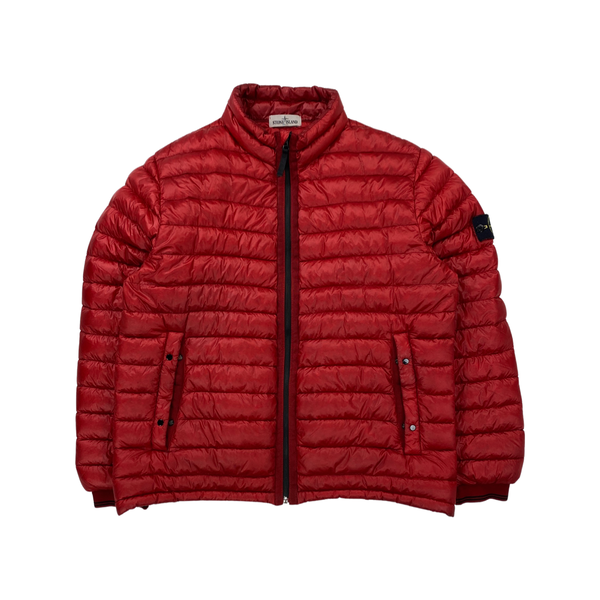 Stone Island Red 2013 Garment Dyed Puffer Jacket
