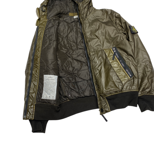 Stone Island 2011 Khaki Mussola Gommata Quilted Jacket