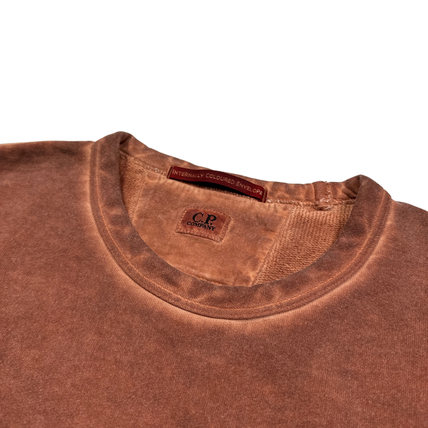 CP Company ICE Dyed Rust Brown Crewneck Sweatshirt - Medium