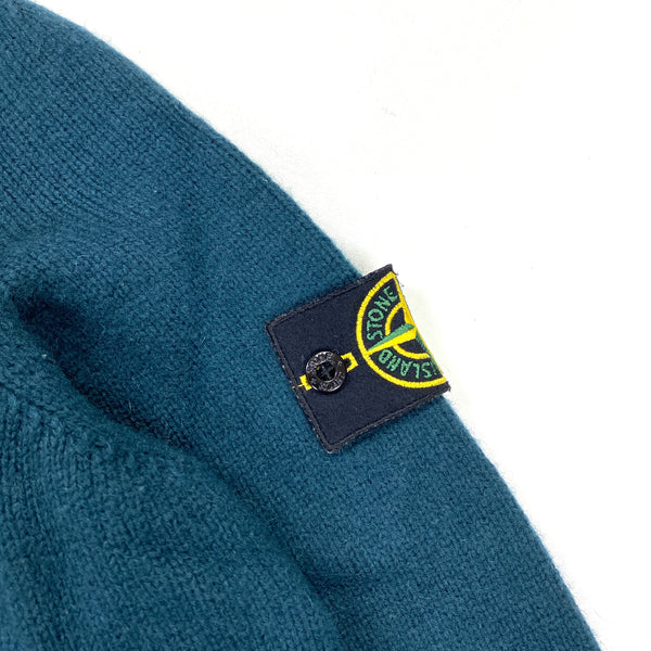 Stone Island Teal Blue Knitted Pullover Jumper