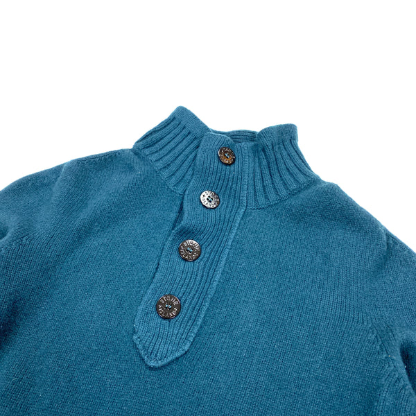 Stone Island Teal Blue Knitted Pullover Jumper