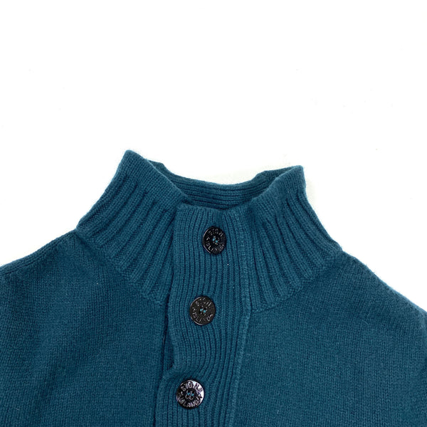 Stone Island Teal Blue Knitted Pullover Jumper
