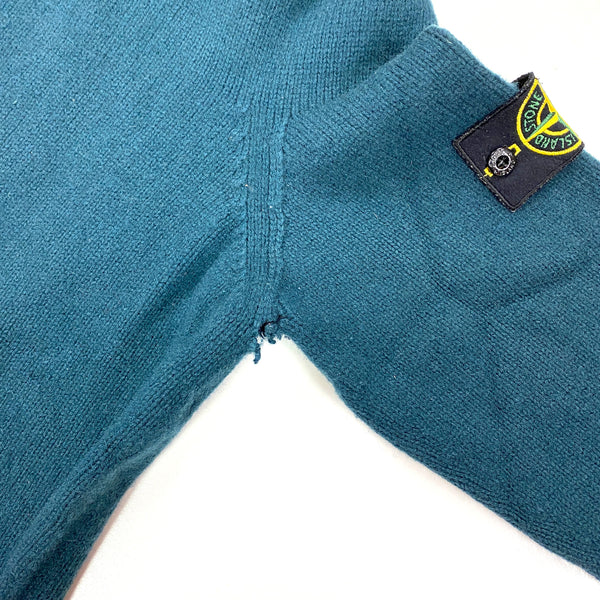 Stone Island Teal Blue Knitted Pullover Jumper