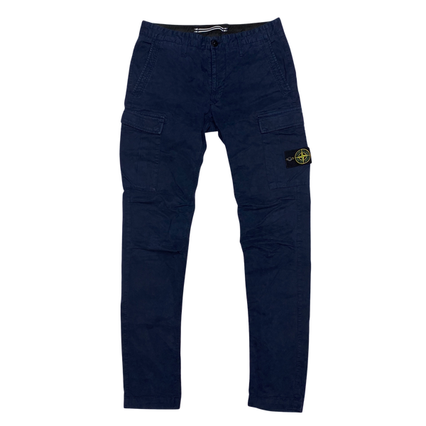 Stone Island 2017 Navy Slim Fit Cargo Trousers