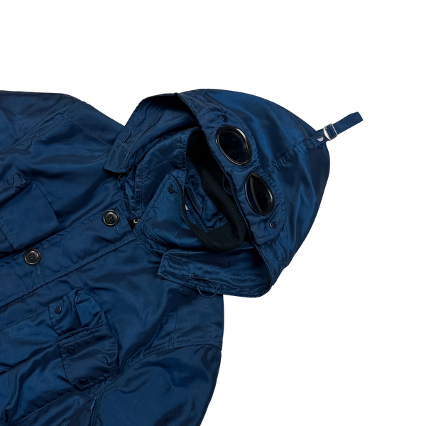CP Company Blue Nysack Shimmer Multipocket Goggle Jacket - Medium