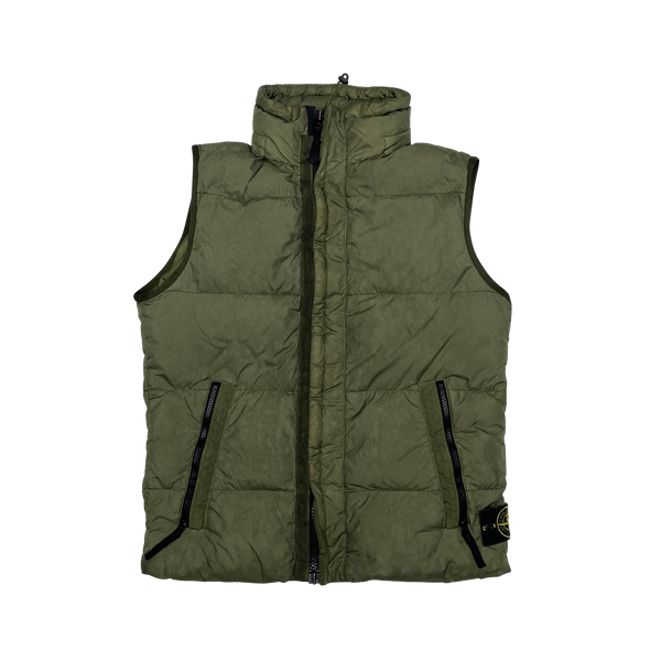 Stone Island Khaki 2017 Down Filled Puffer Gilet Mat s Island
