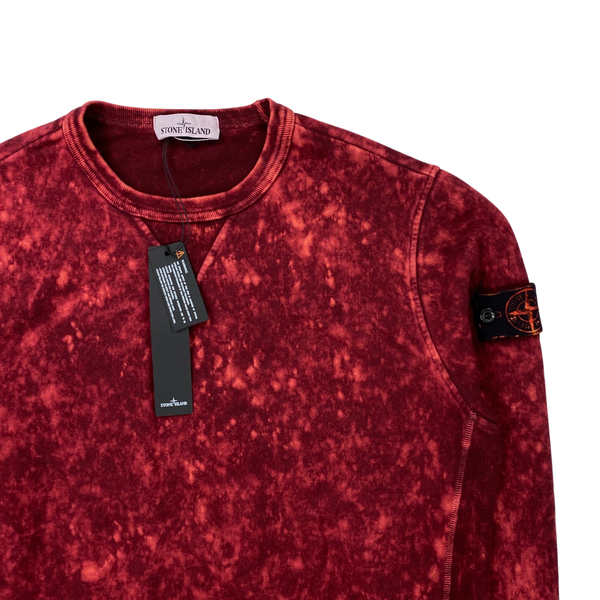 Stone Island Red Camo OVD Off Dye Crewneck Sweatshirt