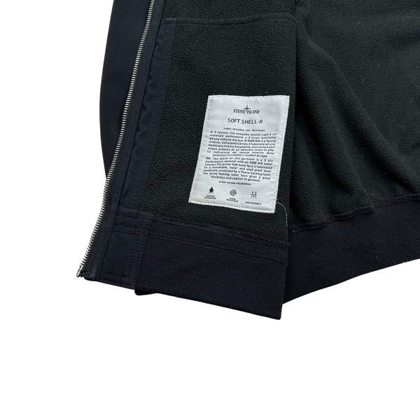 Stone Island Black Hooded Soft Shell Jacket - XL