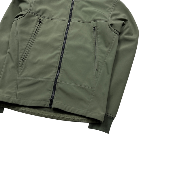 CP Company Olive Green Fleece Lined Soft Shell Jacket - Small