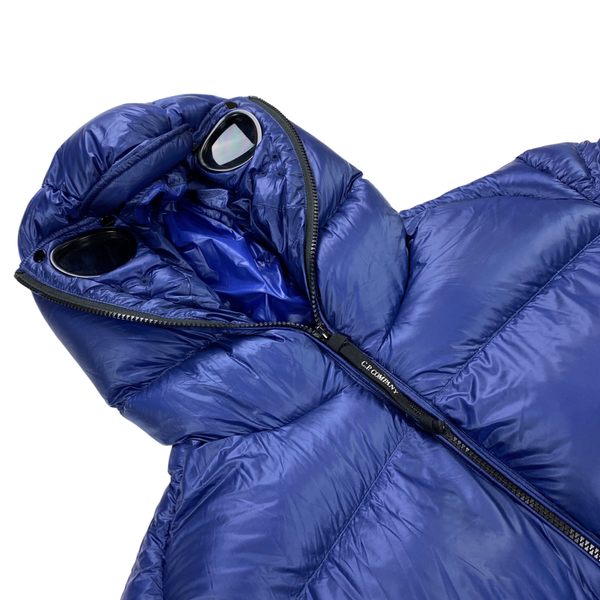 CP Company Navy Blue D Down Shell Goggle Puffer Jacket