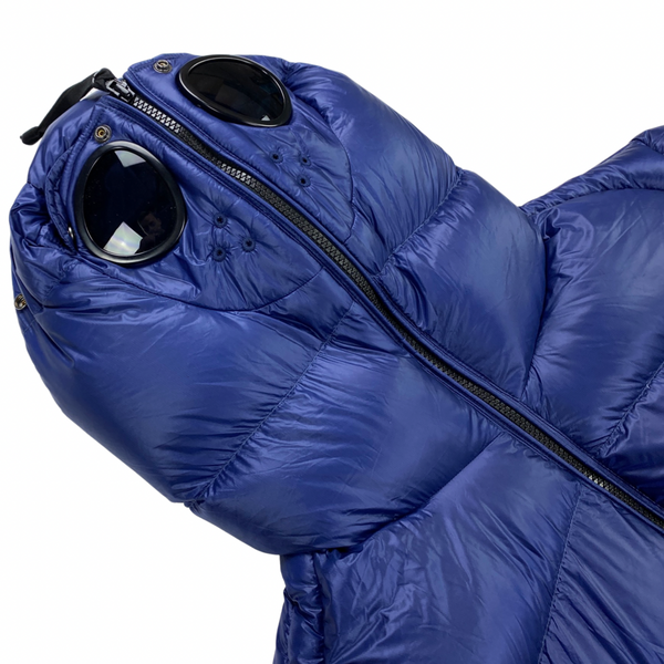 CP Company Navy Blue D Down Shell Goggle Puffer Jacket