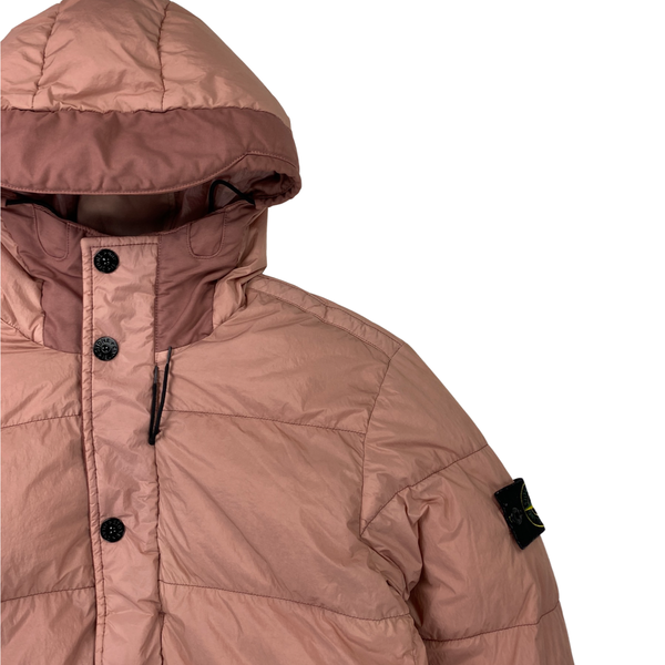 Stone Island Pink Crinkle Reps Down Puffer Jacket