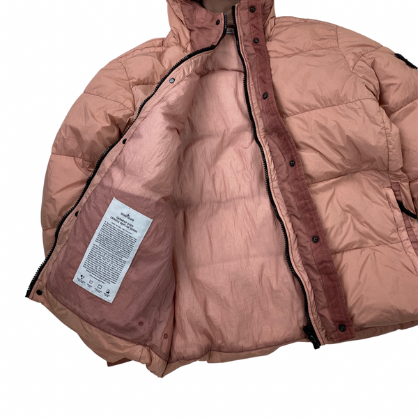 Stone Island Pink Crinkle Reps Down Puffer Jacket