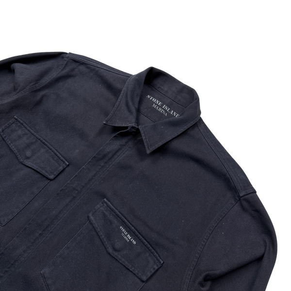 Stone Island Marina 90's Vintage Thick Cotton Overshirt - Large