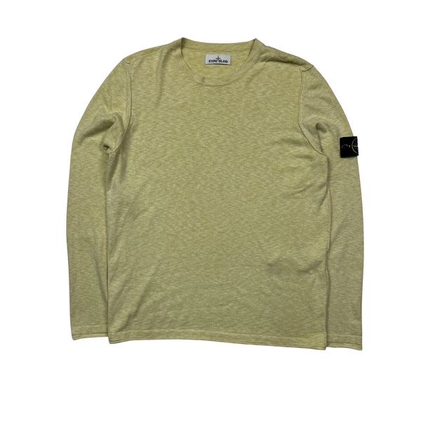Stone Island 2019 Yellow Marl Cotton Knit - XL