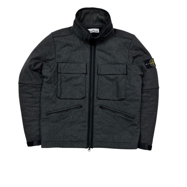 Stone Island Grey Panno R 4L Stretch Winter Jacket - Medium