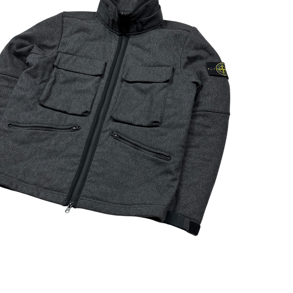 Stone Island Grey Panno R 4L Stretch Winter Jacket - Medium