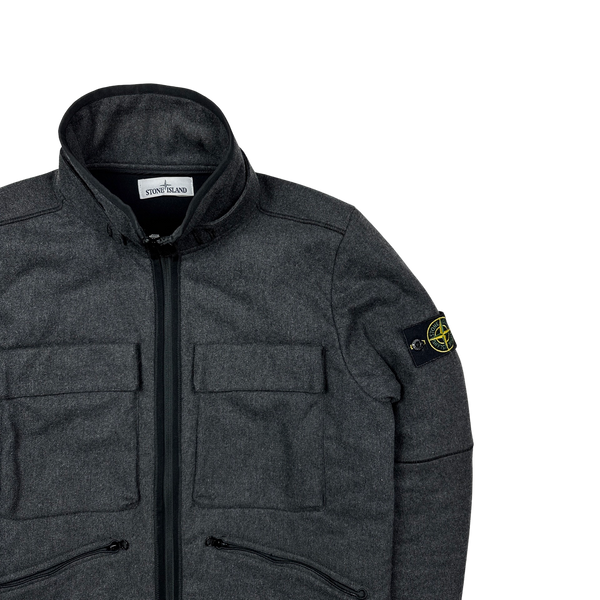 Stone Island Grey Panno R 4L Stretch Winter Jacket - Medium