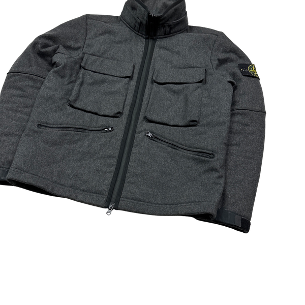 Stone Island Grey Panno R 4L Stretch Winter Jacket - Medium