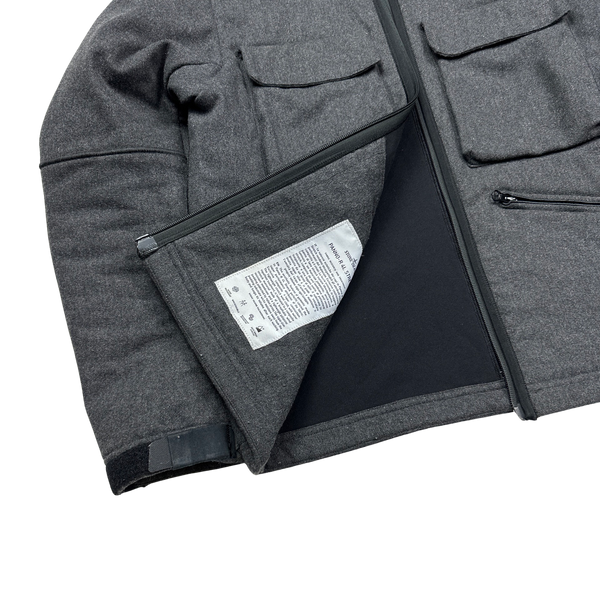 Stone Island Grey Panno R 4L Stretch Winter Jacket - Medium