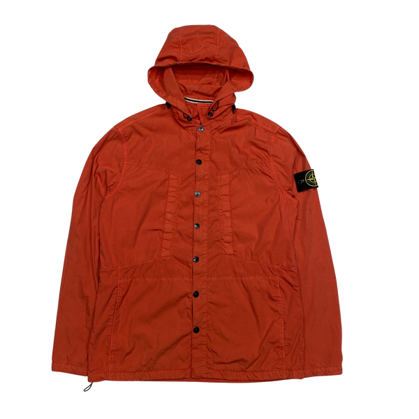 Stone Island Orange Hydrophobic Hooded Overshirt