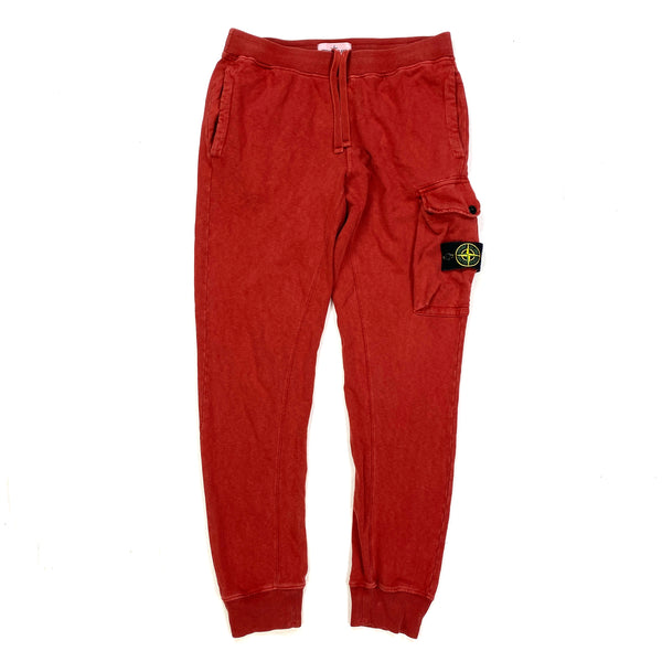 Stone Island Red Cotton Jogging Bottoms