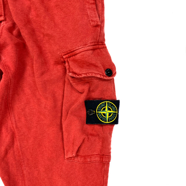 Stone Island Red Cotton Jogging Bottoms