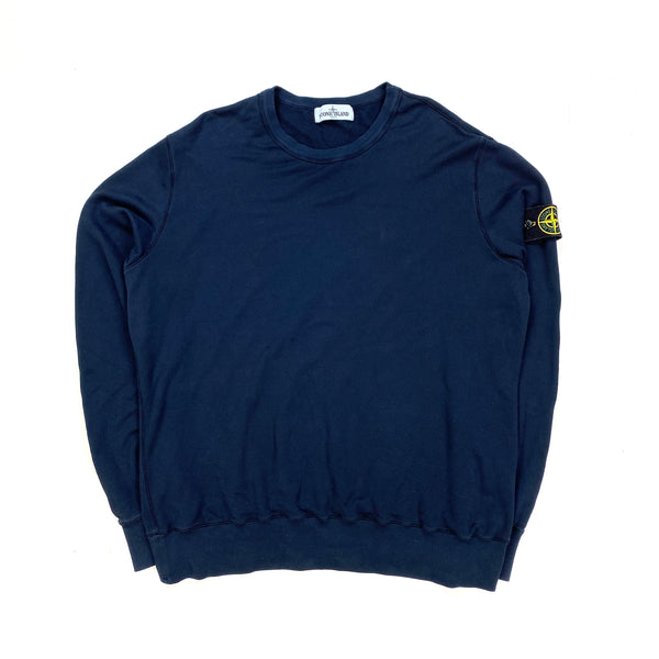 Stone Island Navy Cotton Crewneck Sweatshirt