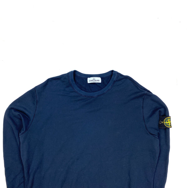 Stone Island Navy Cotton Crewneck Sweatshirt