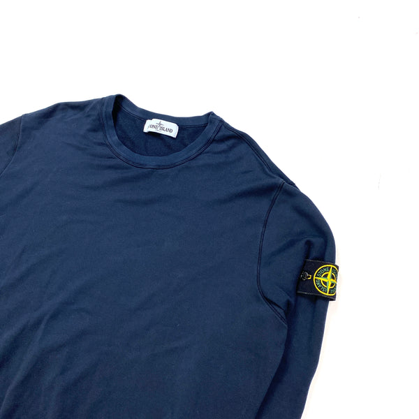 Stone Island Navy Cotton Crewneck Sweatshirt