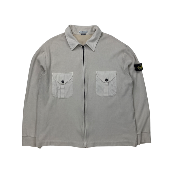 Stone Island Vintage SS/2000 Ribbed Cotton Grey Overshirt