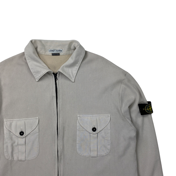 Stone Island Vintage SS/2000 Ribbed Cotton Grey Overshirt