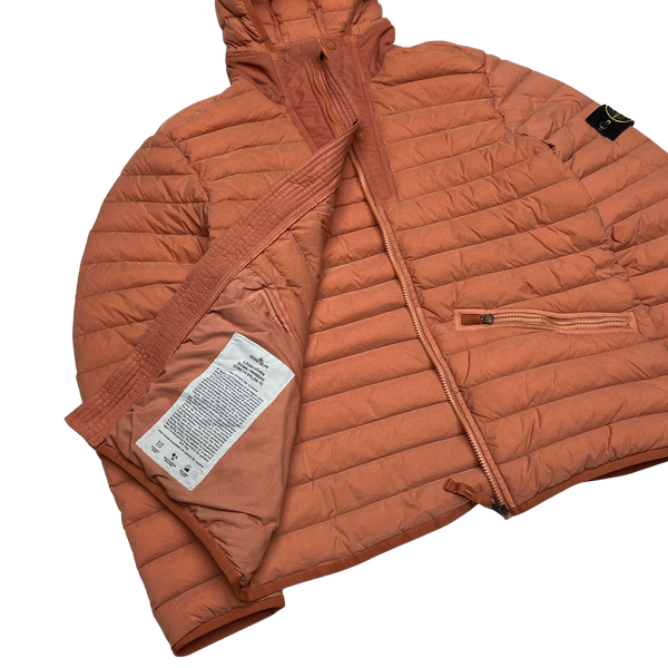 Stone Island 2019 Orange Loom Woven Down Puffer Jacket