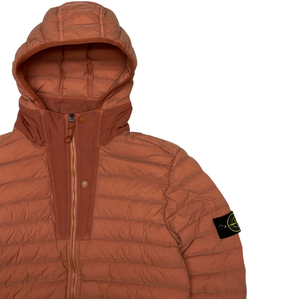 Stone Island 2019 Orange Loom Woven Down Puffer Jacket