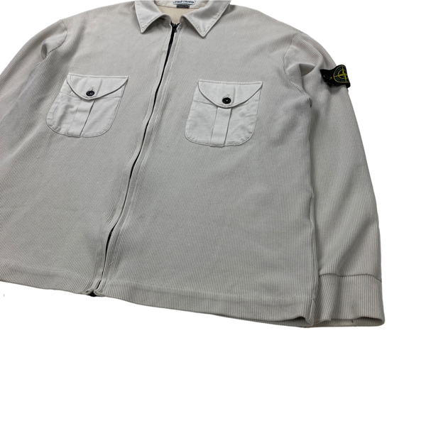 Stone Island Vintage SS/2000 Ribbed Cotton Grey Overshirt