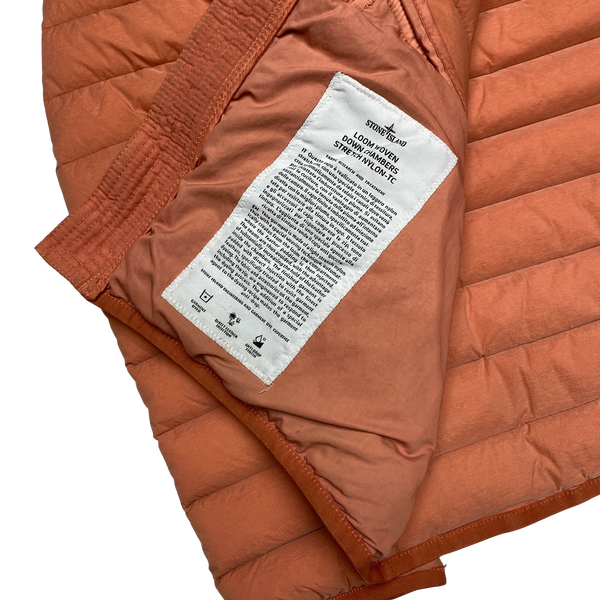 Stone Island 2019 Orange Loom Woven Down Puffer Jacket