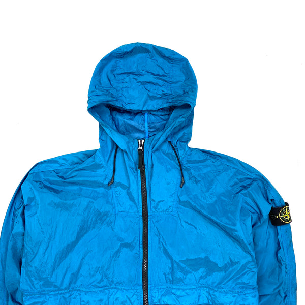 Stone Island Blue Nylon Metal Watro Hooded Jacket