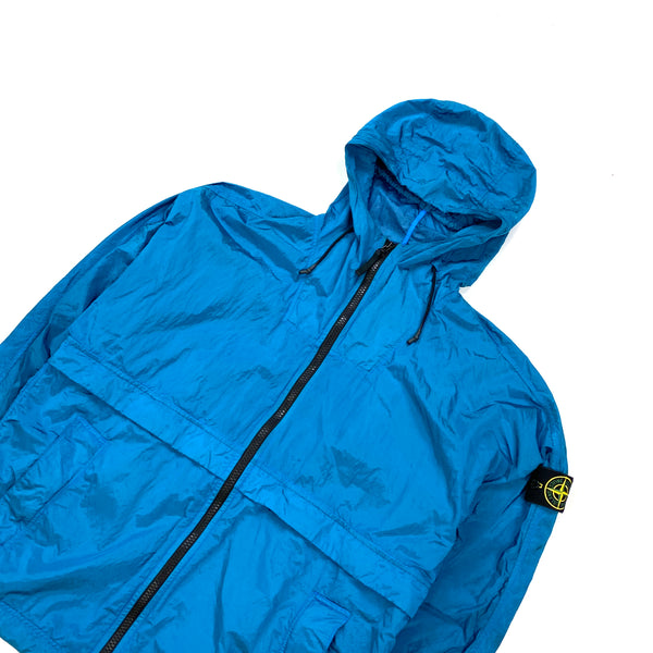 Stone Island Blue Nylon Metal Watro Hooded Jacket