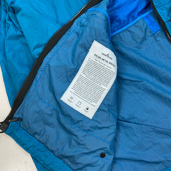 Stone Island Blue Nylon Metal Watro Hooded Jacket
