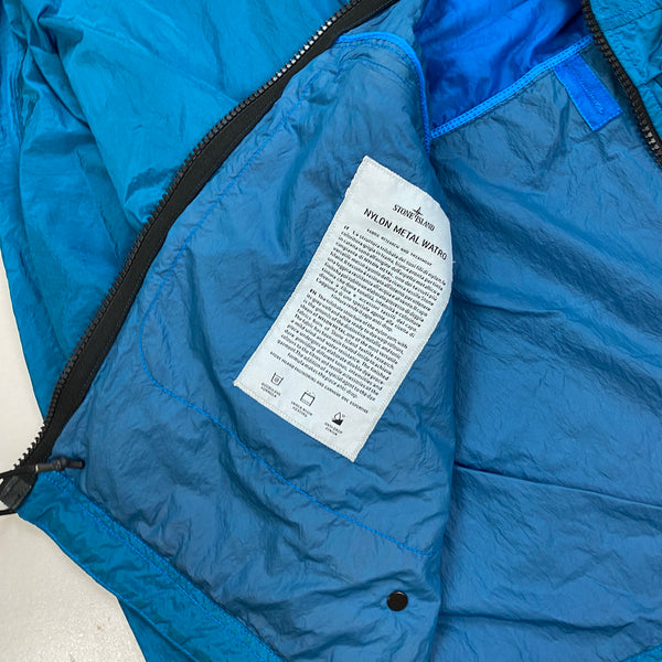 Stone Island Blue Nylon Metal Watro Hooded Jacket