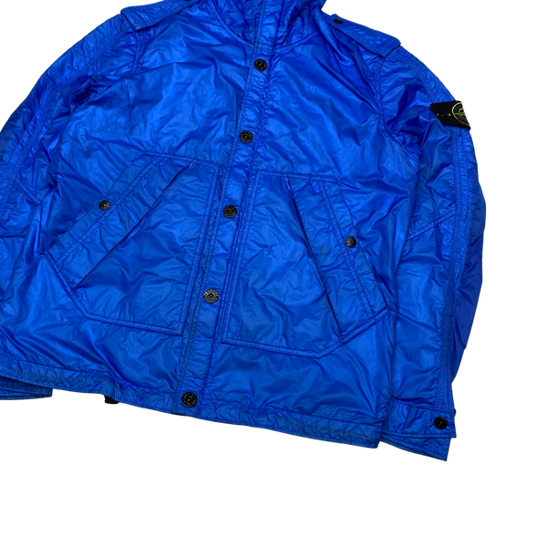 Stone Island Blue Micro Rip Stop Tyveck Hooded Jacket
