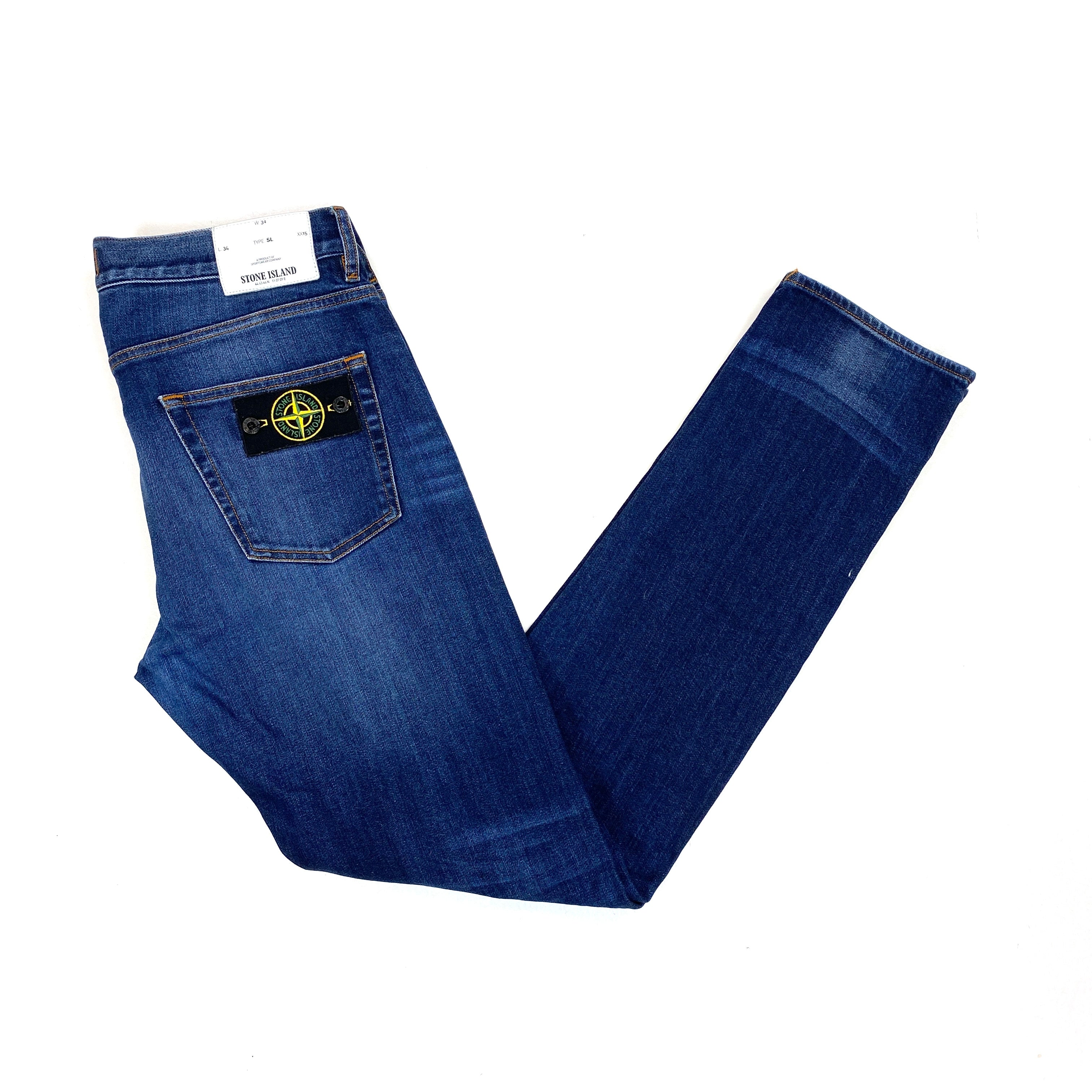 Stone Slim Fitting Blue Denim Jeans – Mat's Island