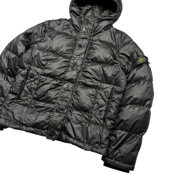 Stone Island 2012 Dark Khaki Garment Dyed Puffer Jacket - Medium