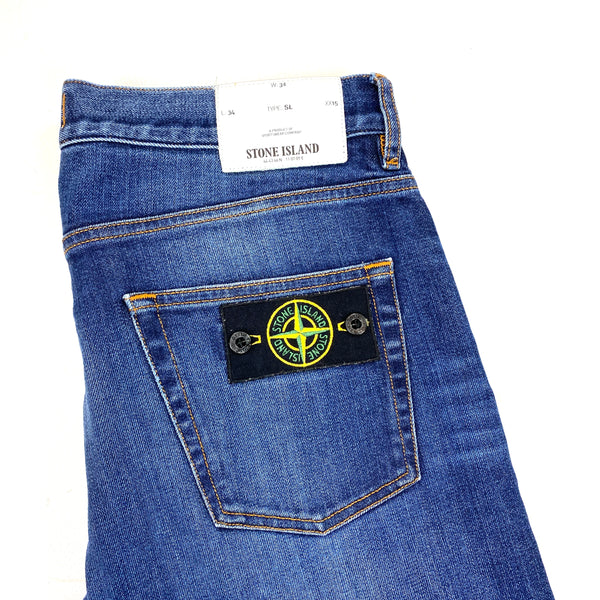 Stone Island Slim Fitting Blue Denim Jeans